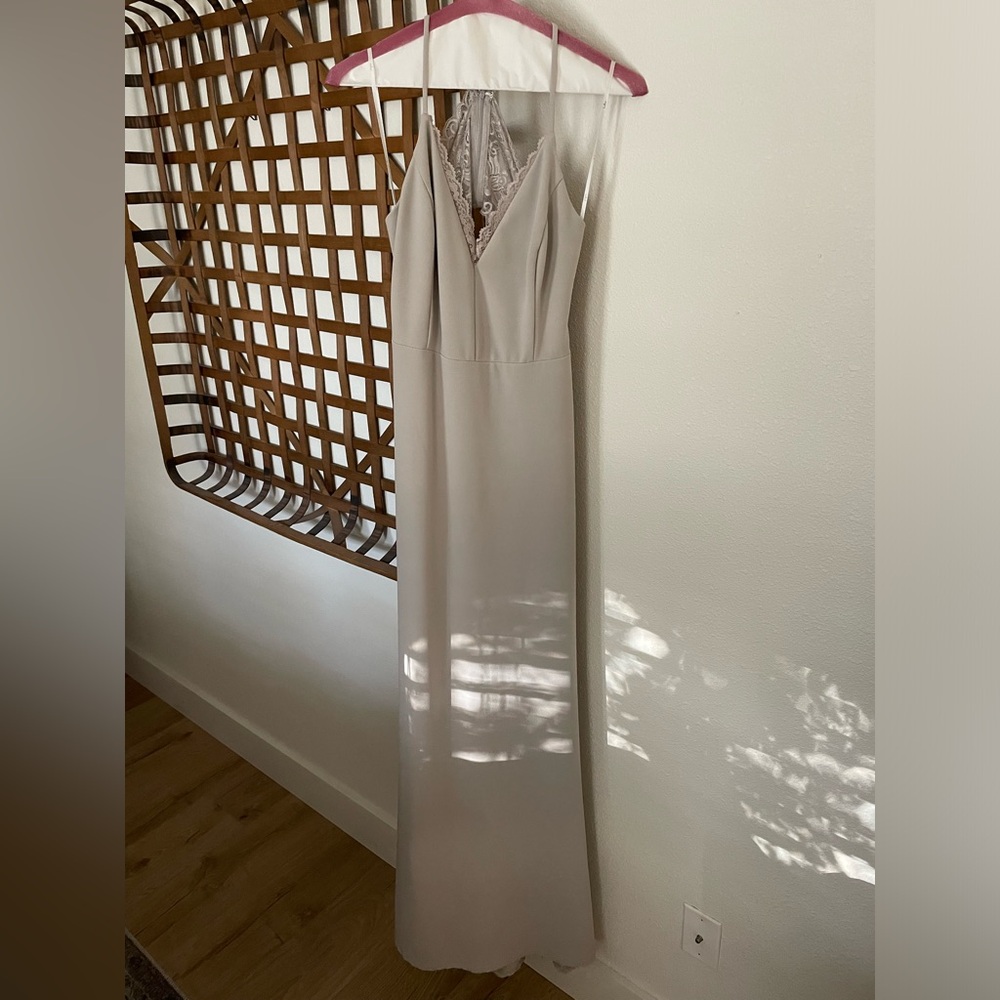 Lulu’s Light Gray Bridesmaid Dress